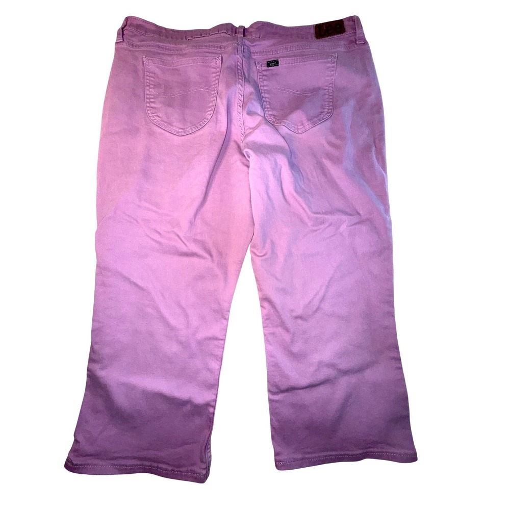 Lee Womens Purple Cropped Jeans Straight Leg 5-Pocket Denim Pants Size 20W